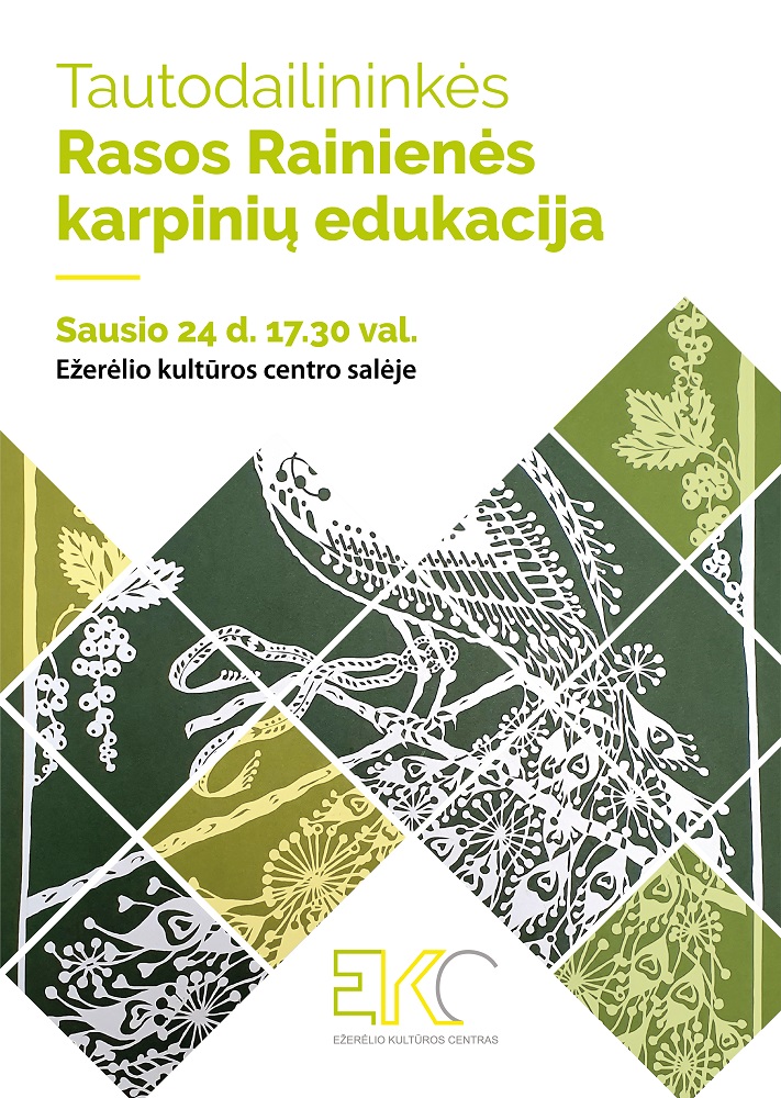 Rasos Rainienės karpinių edukacija Ežerėlyje skelbimas