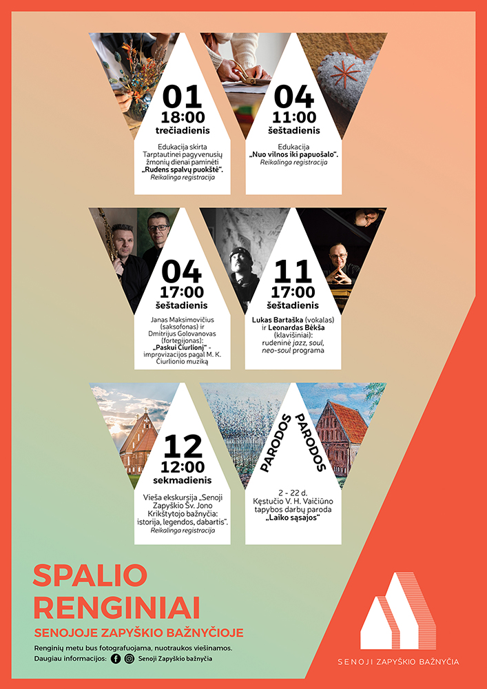 Spalio mėnesio renginiai Senojoje Zapyškio bažnyčioje