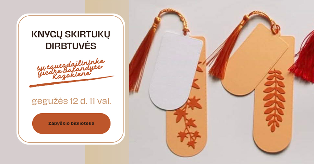 Knygų skirtukų dirbtuvės